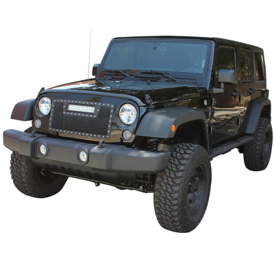 2007-2018 Jeep Wrangler JK Black Out LED Mesh Grille Kit