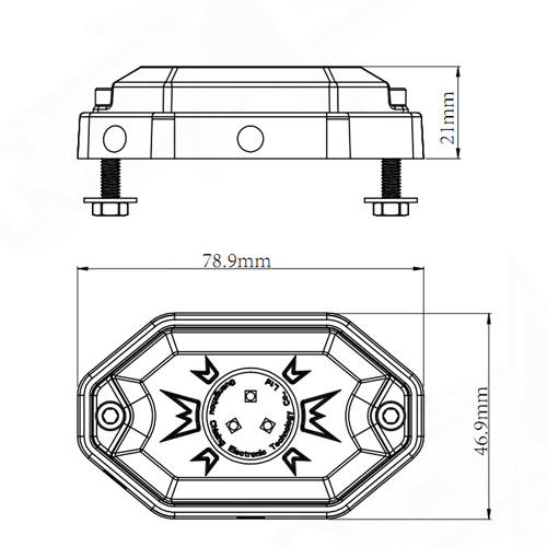 RGBW Mini Rock Light Dimensions