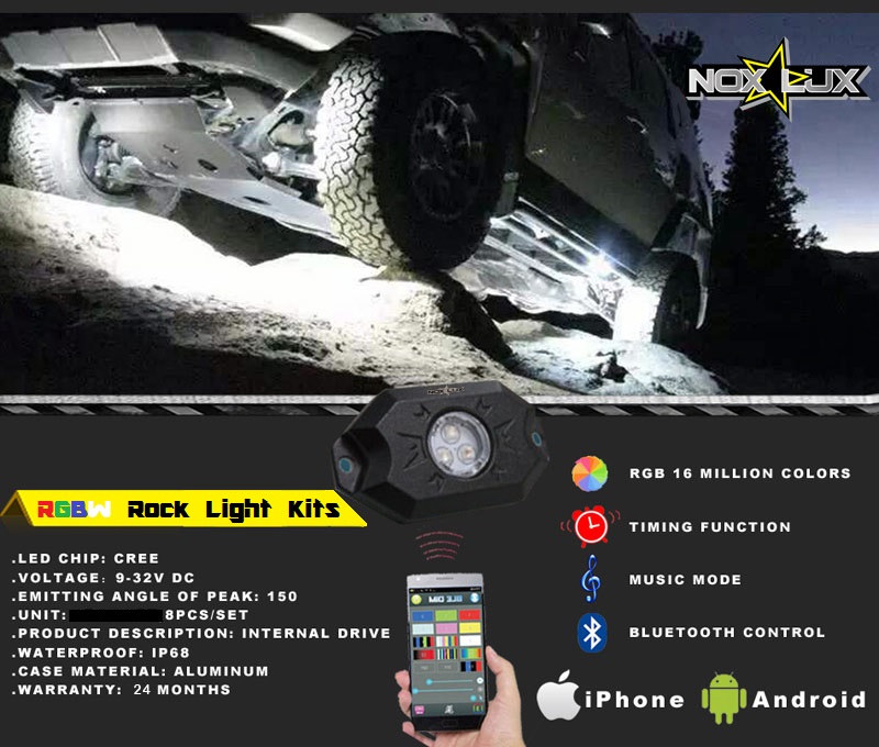 nox-lux rgbw rock light kits